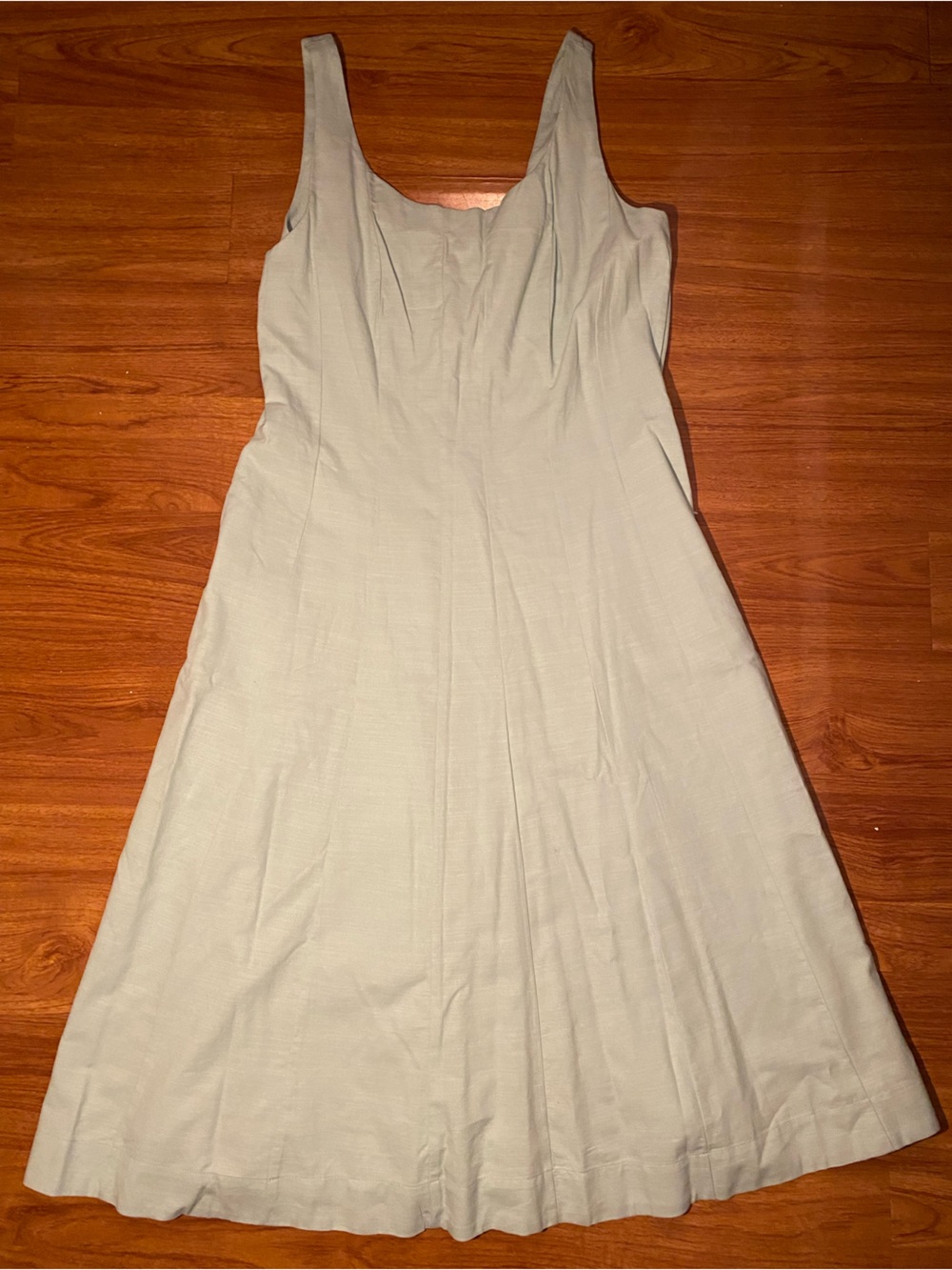 Fit-and-Flare Dress in Light Sage Green